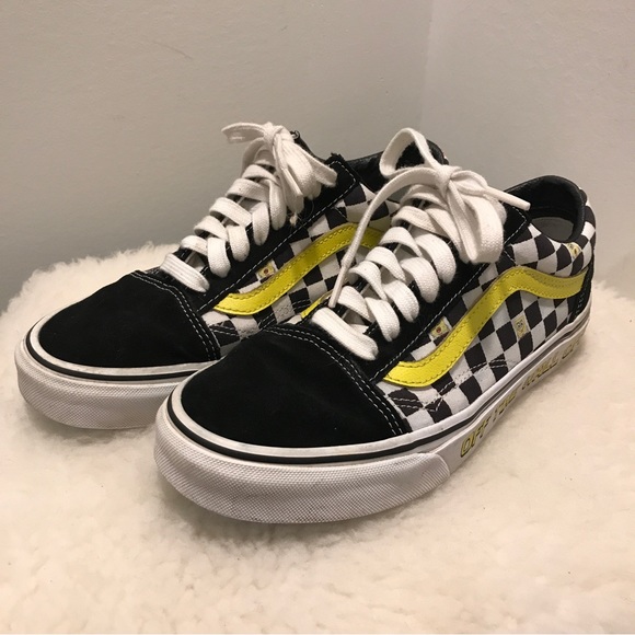 Vans Old Skool x SpongeBob SquarePants sz 6.5 Checkerboard Print Off the Wall - Picture 2 of 11